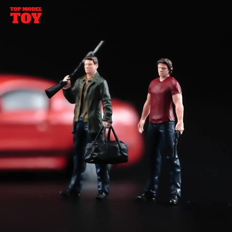 Painted Miniatures 1/64 1/43 Sam Winchester Male Soldier Mini Scene Props Doll Figures Model For Cars Vehicles Toy