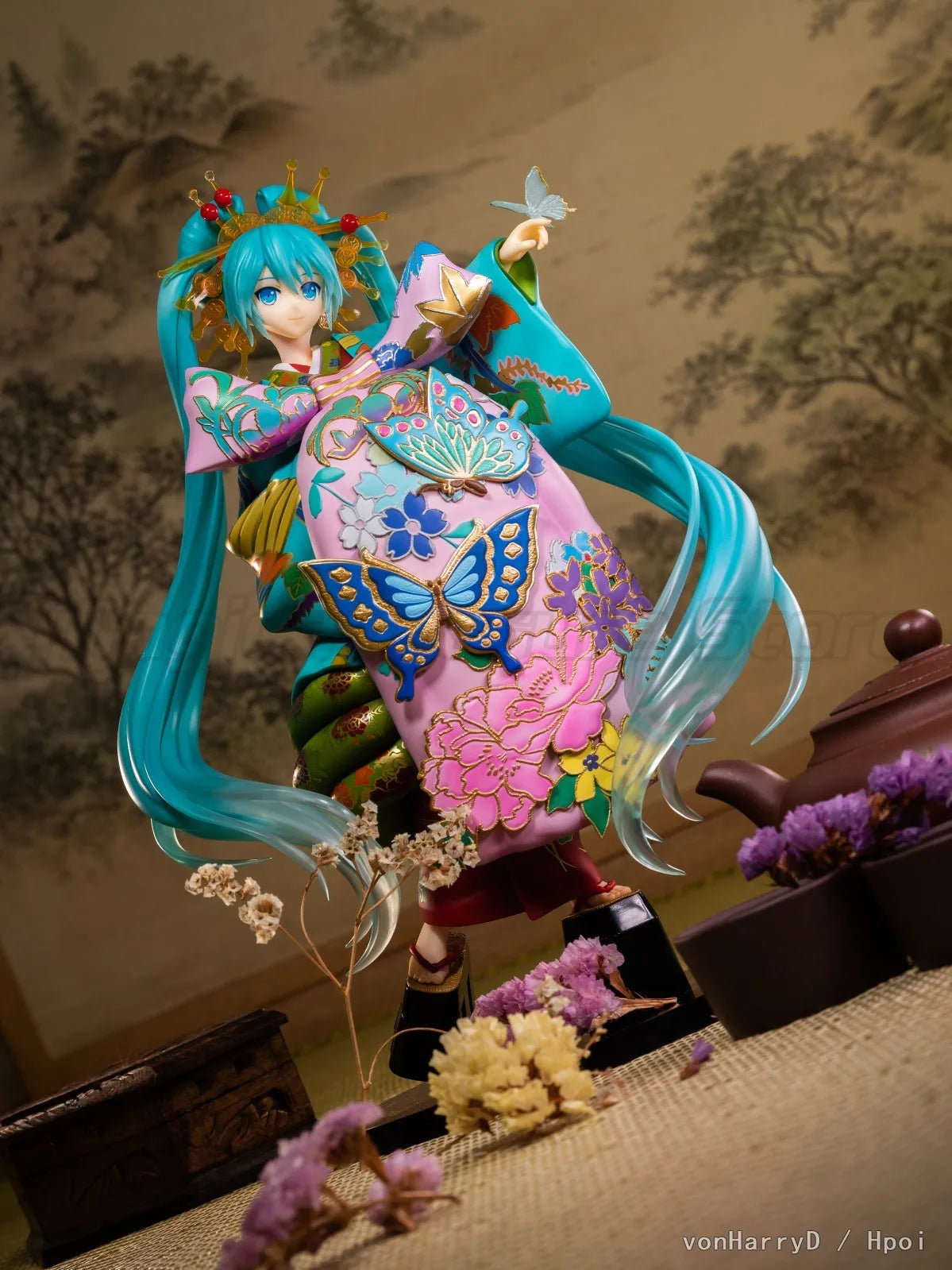【MT】Original GSC VOCALOID Hatsune Miku Super Kabuki Flower Street Poetry Mirror Version 1/7 Scale Figure Toy Collectible Display