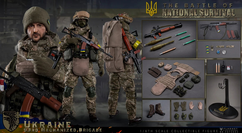 In Stock FLAGSET FS73053 1/6 Special Force Ukrainian 93rd Mechanized Brigade Anti Tank Operator Full Set 12in Action Figure Body