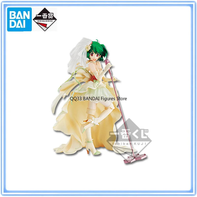 BANDAI Original Ichiban Kuji Macross F Ranka Lee Wedding Dress Anime Action Figure Model Desktop Decoration Hobbies Collectibles