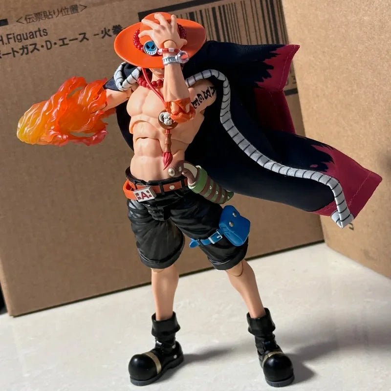 18CM Portgas D Ace Аниме One Piece PVC KO Съчленена екшън фигурка Декорация за настолни компютри Модел Комплект Момче Модерни играчки Подаръци
