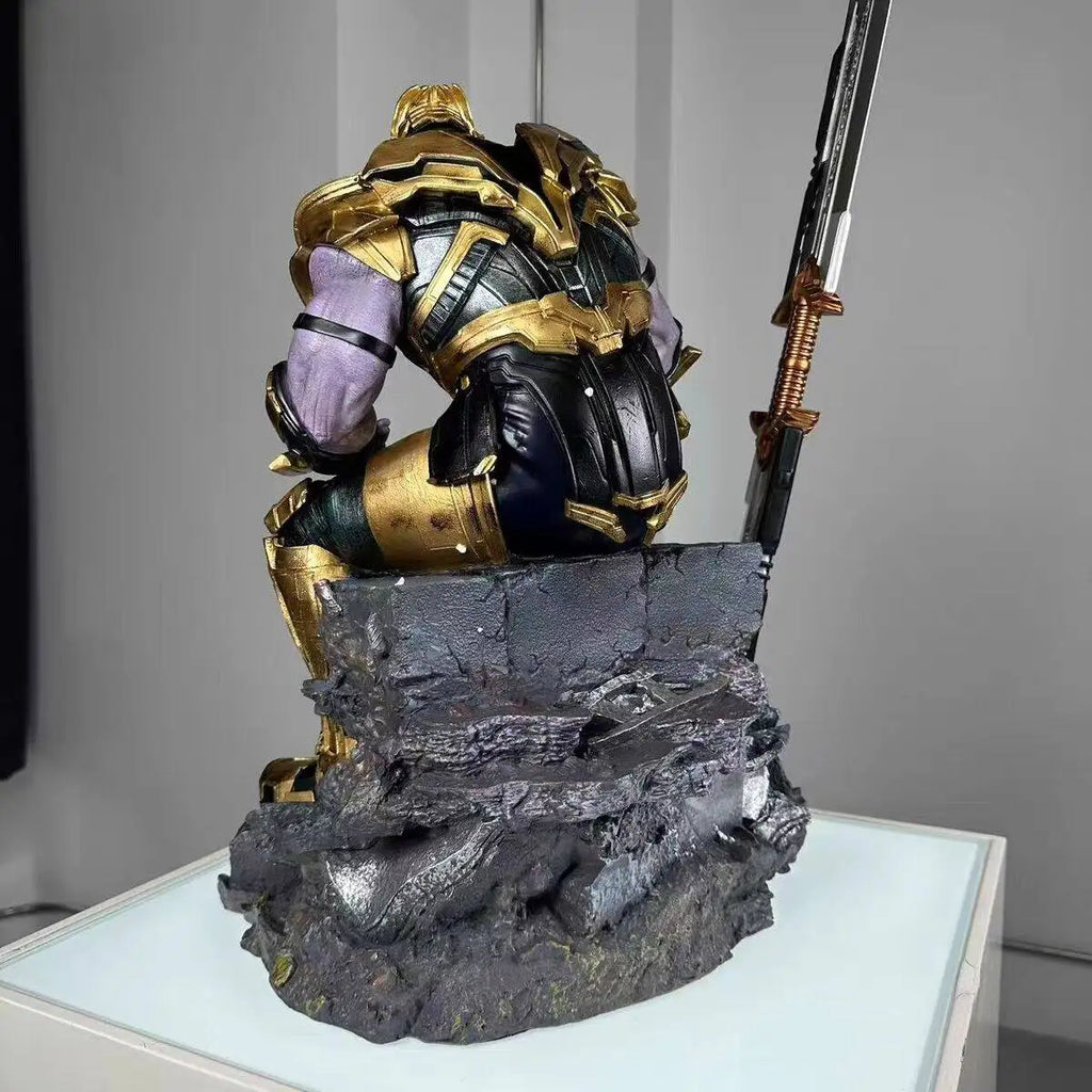 1/4 The Avengers Figure Thanos Sitting Posture Magnetic Suction Anime Model Resin Desktop Ornament Decorations Kids Toys Gifts
