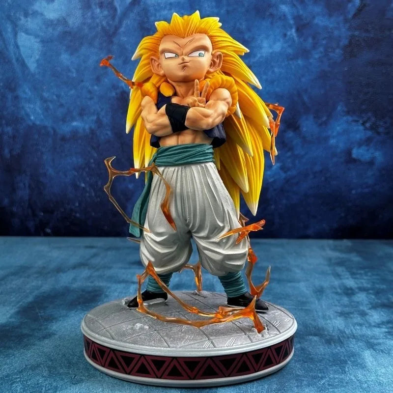 Dragon Ball Z Gotenks Ssj3 Figur Super Saiyajin 3 Gotenks Actionfiguren 25 cm PVC-Statue Sammlung Modell Spielzeug für Kinder Geschenke
