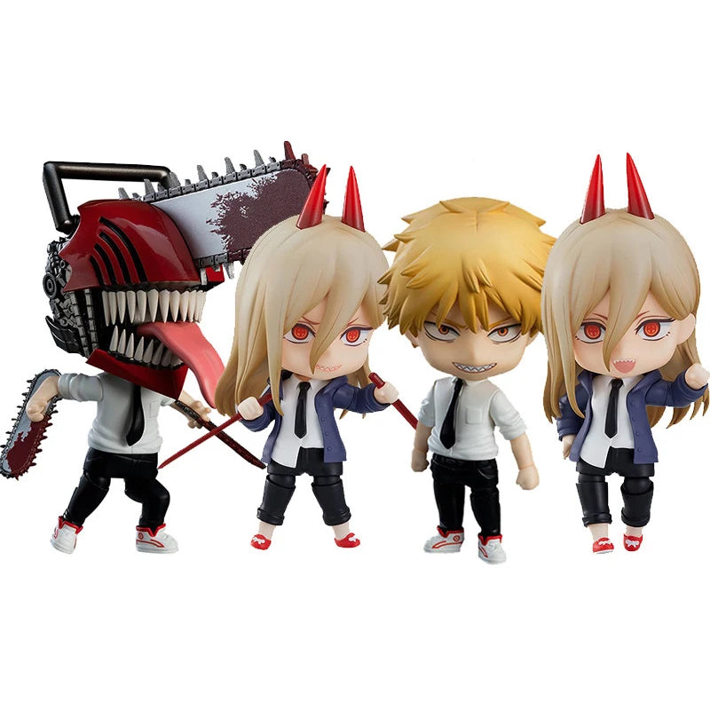 10cm Chainsaw Man Anime Figure Denji Pochita Power Action Figure PVC Chainsaw Man Denji Figurine Adult Collection Model Doll Toy