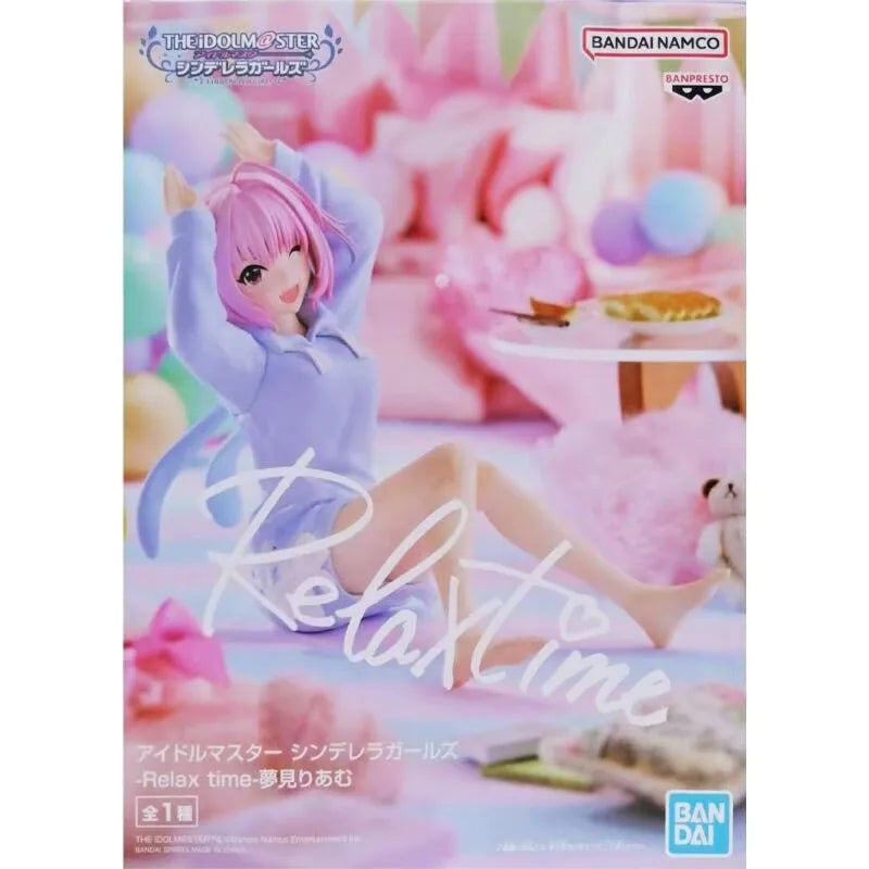 Original Bandai Relax Time Yumemi Riamu The Idolm@ster Cinderella Girls 10Cm Kawaii Anime Figure Model Collectible Toys