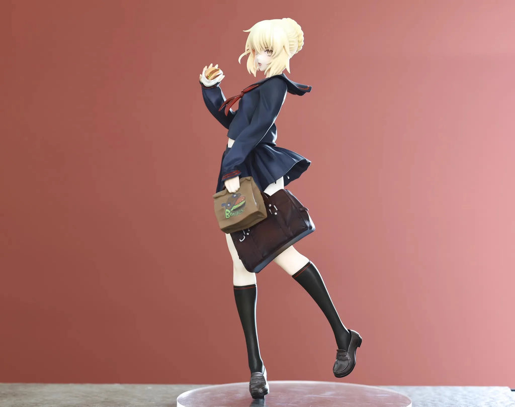 GK 1/6 Scale Anime Female WF2019s Burger King Fate Sabers School Uniform White Resion Model Unpainted Assemble DIY Toy
