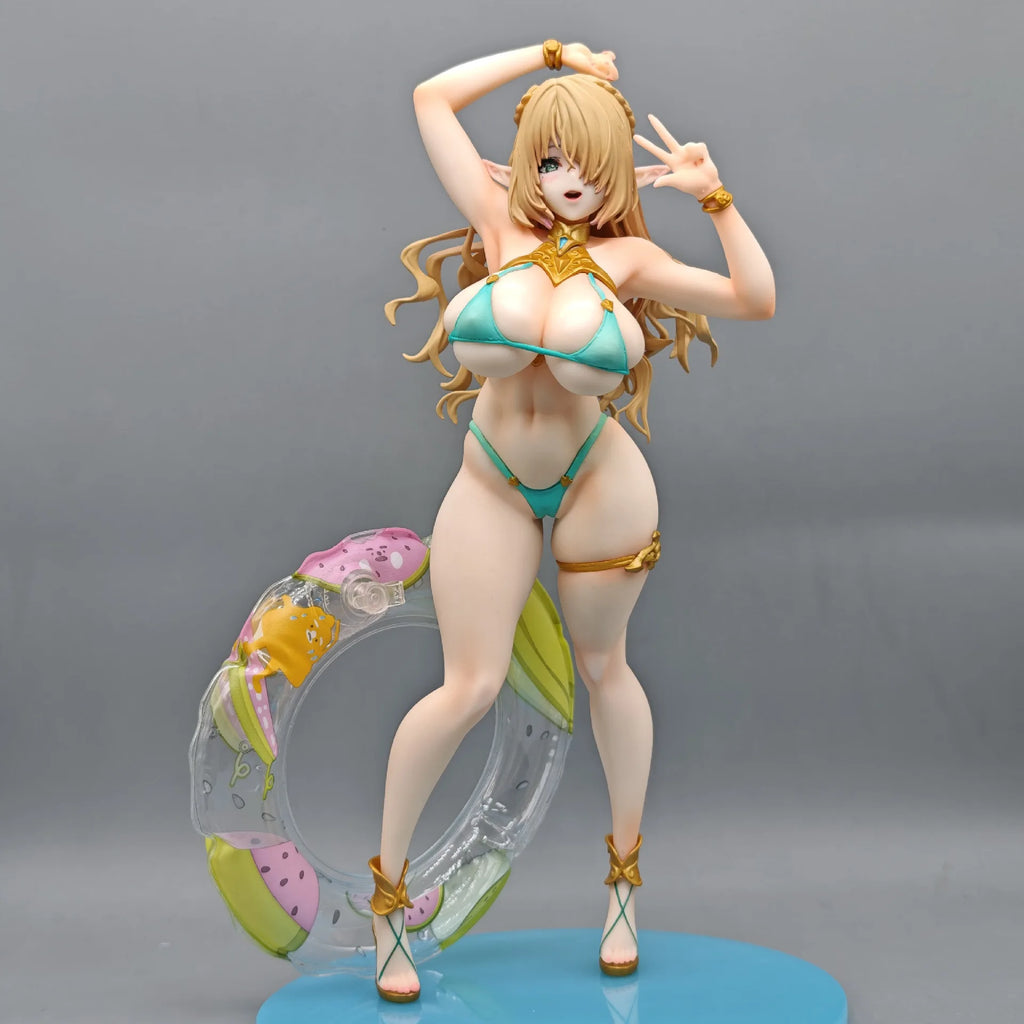 The Eighth Villager Anime Figure Cecil Swimming Circle Figurine The Beautiful Girl Elf Village Statue Model Collection Toys Gift