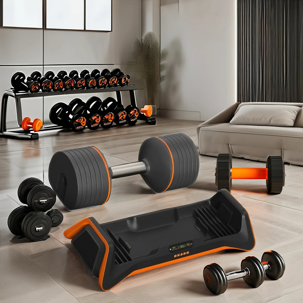 Customized 18kg Smart Dumbbells New Design Adjustable Training Equipment for Home Gym with Fitness Dumbbell Sets