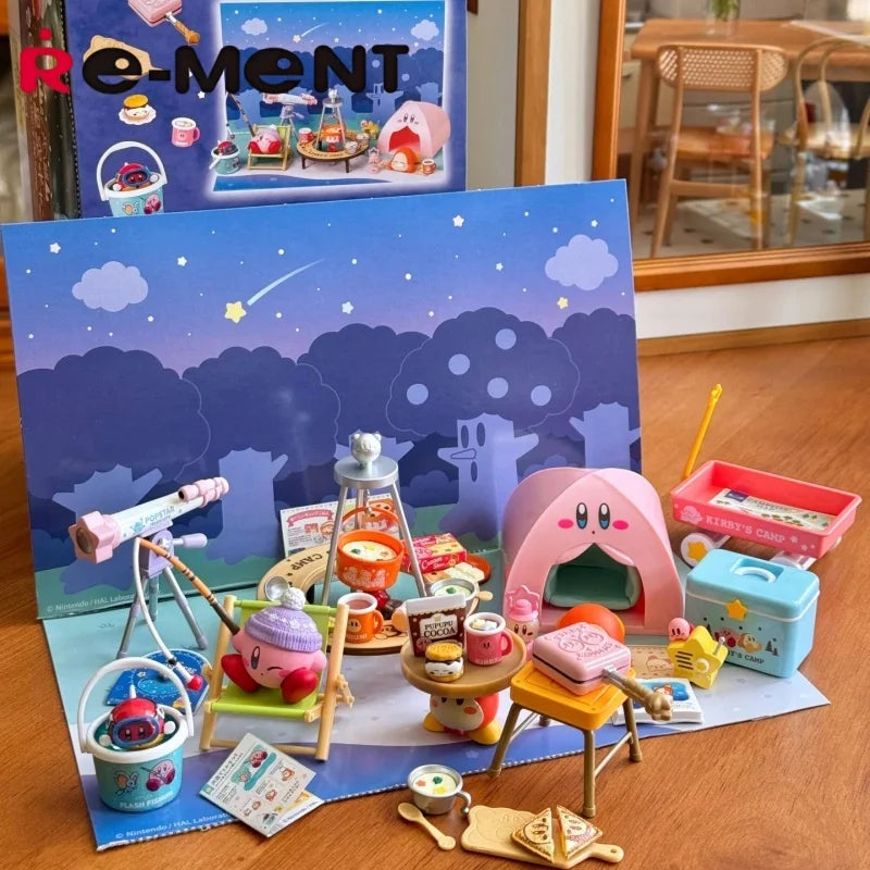 New Re-Ment Kirby Miniature Scene of Starry Sky Camping Anime Action Figure Model Toys Gift for Birthday