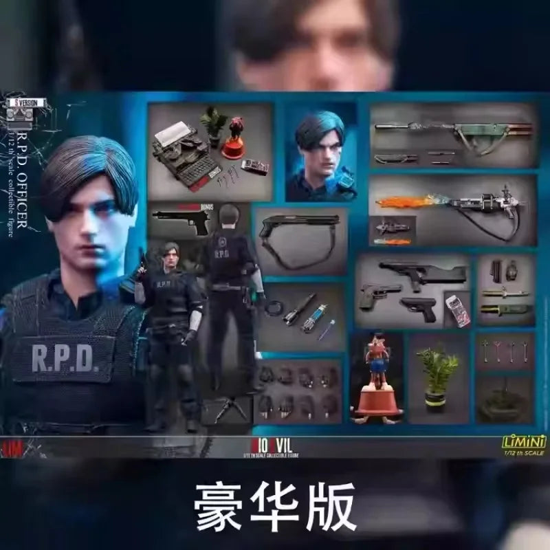 Limtoys Residentevil Leon Rpd Officer 1/12 Scale Articulated Collectible Action Figure Deluxe Version For Game Collectors