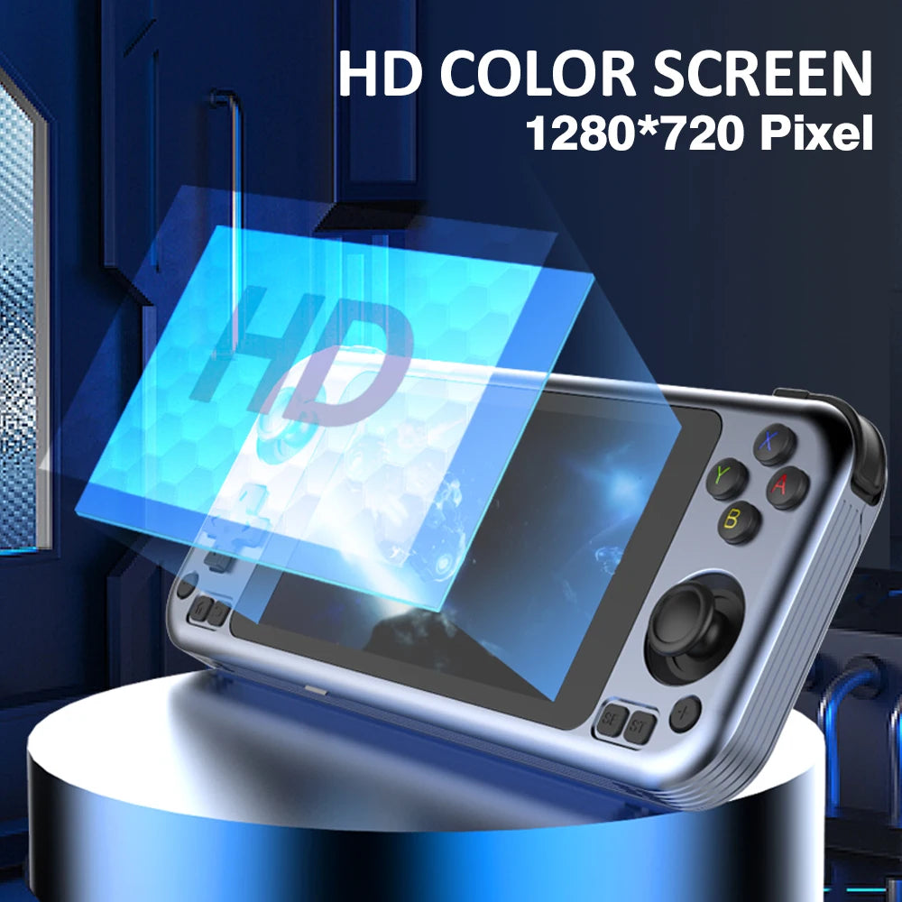 NEW R50pro Retro Handheld Game Console 5 inch IPS High definition Touch screen nostalgic Metal Body, 4000mAh Long battery Life