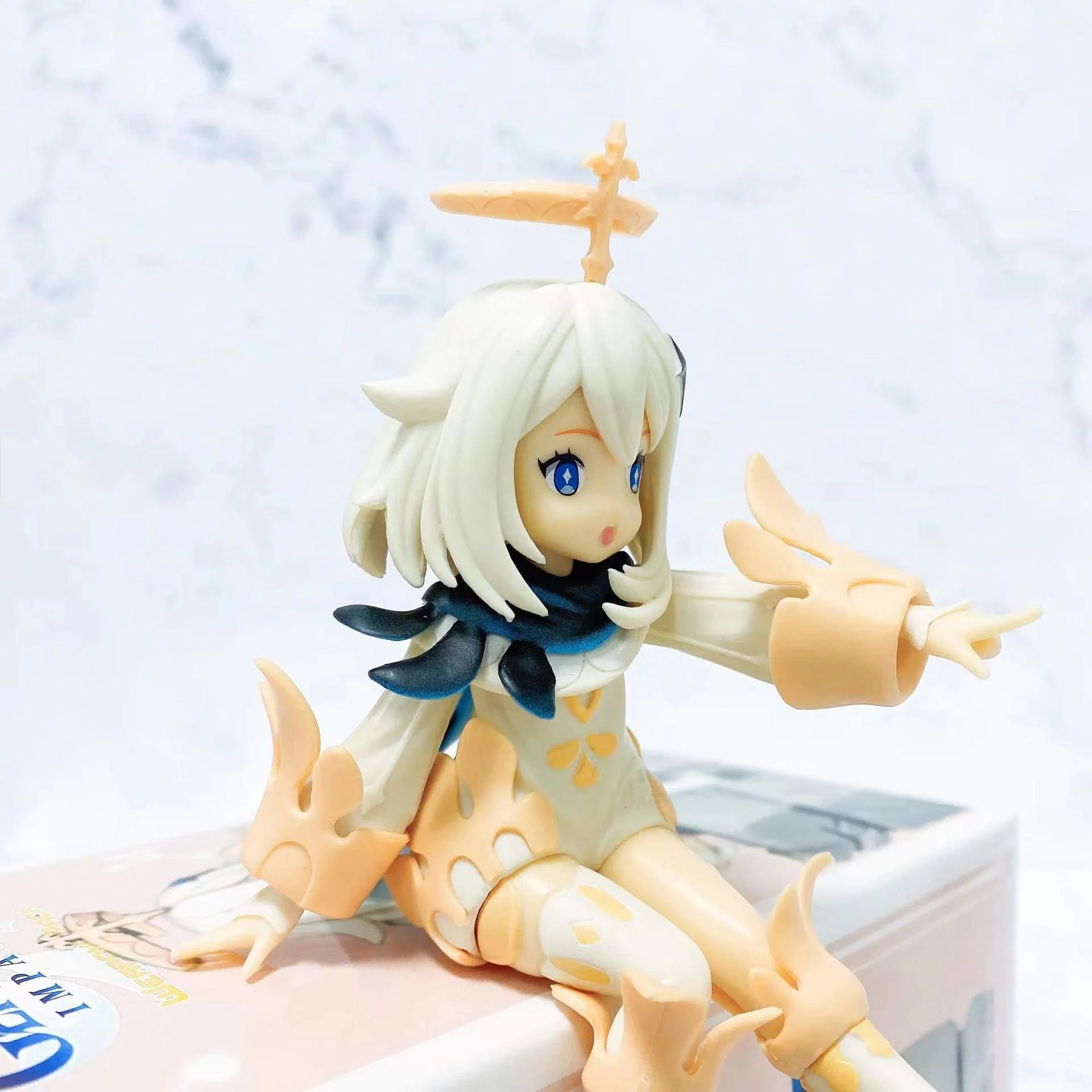 12CM Genshin Impact Paimon Genshin Impact Klee Anime Action Figure Instant Noodle Pressure PVC Toy Collector Model Gift