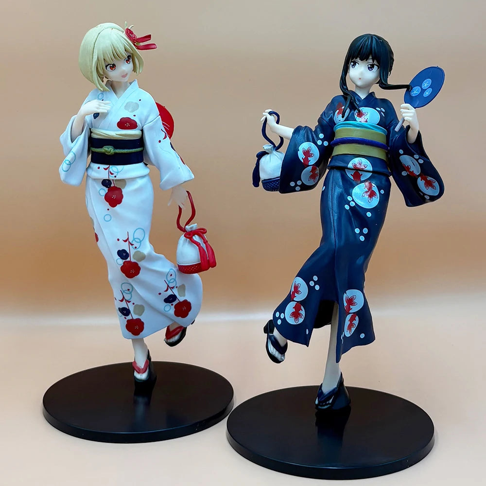 New Lycoris Recoil Nishikigi Chisato Inoue Takina Wafuku Travel Ver. PVC Anime Action Figures Kimono Model Collection Toys
