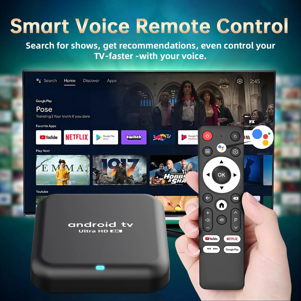 Android 16.0 TV BoxRockchip RK3518 Q18 Smart TV Box 8K Google Assistant Netflix Multimedia Player 2.4G 5G Wifi 6 BT5.4 128G ATV