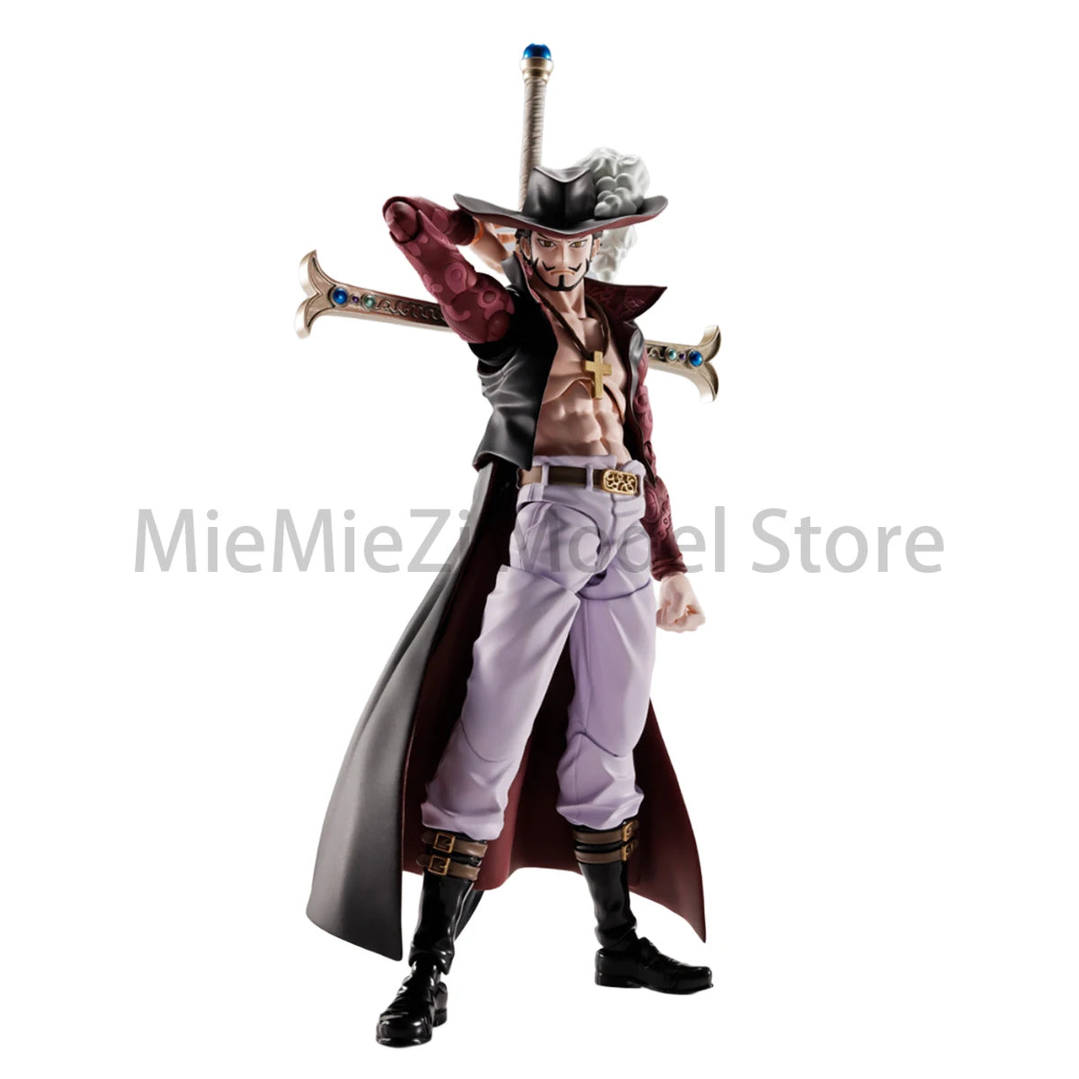 Original Genuine Bandai Action/Dolls S.H.Figuarts One Piece Dracule Mihawk Anime Figure Action Model Decoration Handsome Gift