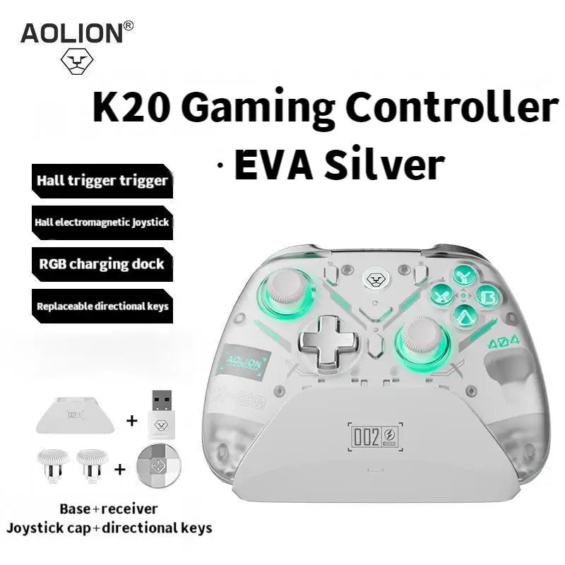 AOLION K20 Gaming Controller Dual Hall Magnetic Surface Shell Three speed Linear Trigger for iOS and Android PC Charging HUB