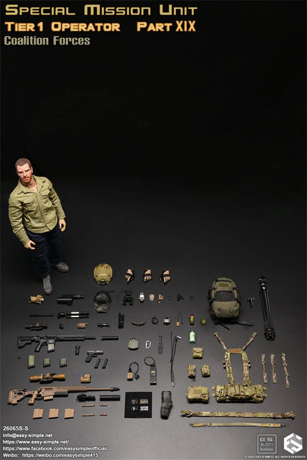 Easy&Simple 26065SS 1/6 Scale Part 19: Allied Forces Male Soldier Full Set For 12inchs Action Figure Model Toys Gifts