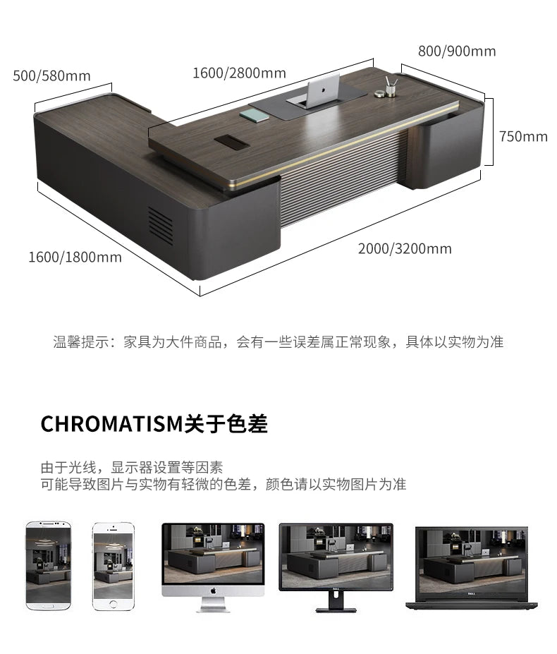 L Reception Office Table Adjustable Executive Work Pc Writing Desk Study Modern Mesa Escritorio Desk Accessories Furniture