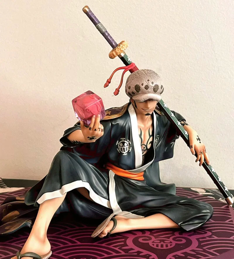 One Piece Trafalgar Law Figure Anime Sitting Kimono Action Figurine Pvc Model Decoration Statues Collect Toy Birthday Gift