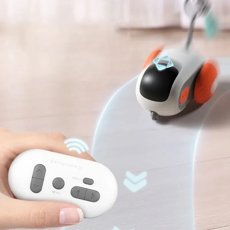 Smart Car Cat Toy Interactive Cat Toy Ball Automatic Rolling Remote Control Toy Car Indoor Cat Accessories Pet Kitten Supplies