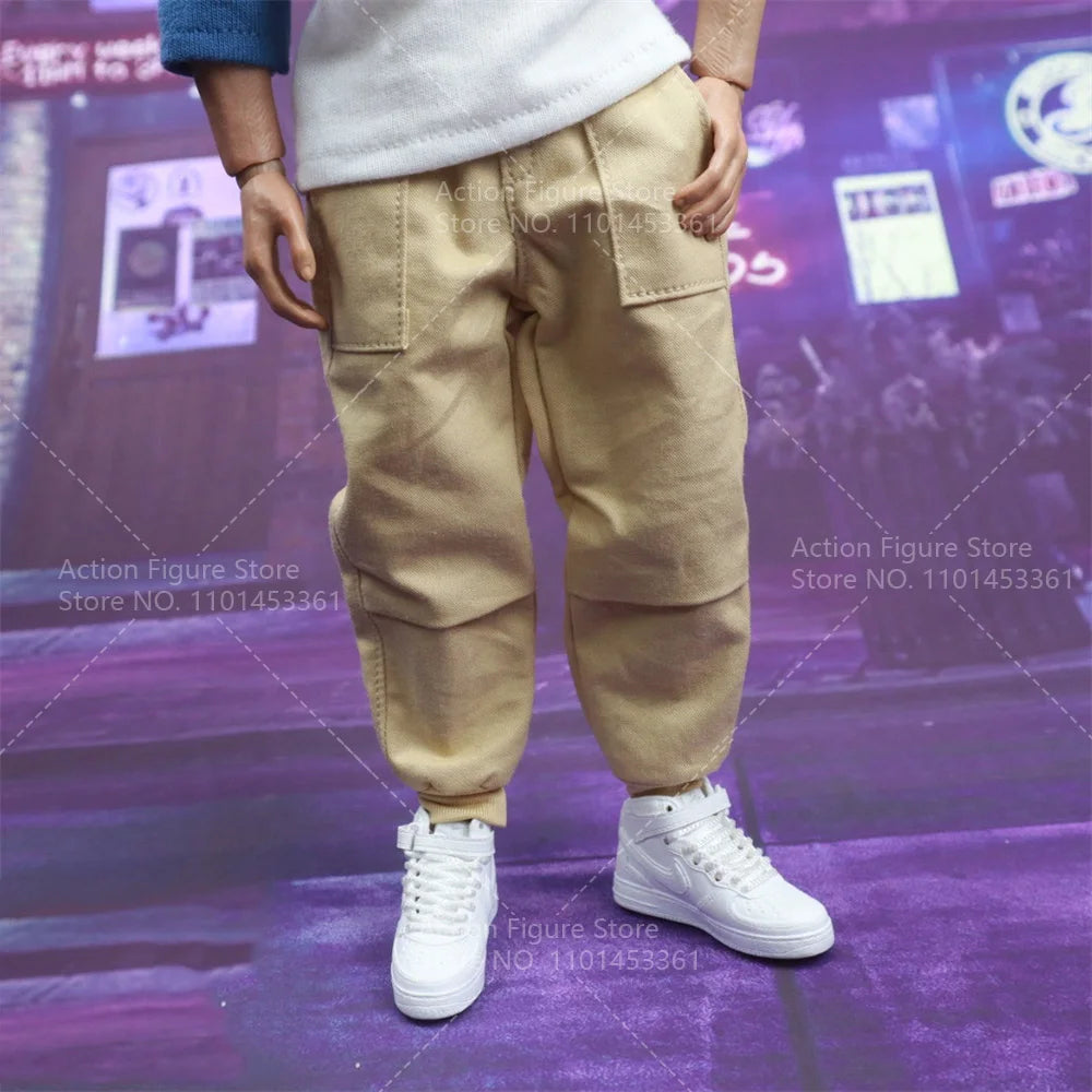 1/6 Scale Male Fashion Long Sleeves Plaid Shirt Jacket Sweatpants Streetwear Multi Pocket Harun Pants for 12" Action Figure Toys