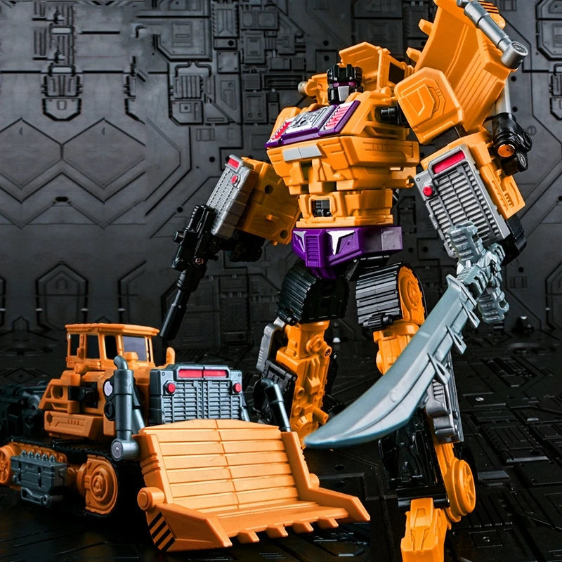 Jinjiang 6 in 1 Action Figure Devastator Toy Anime Transformation Robot Car Engineering Vehicle Excavator Blender Hook Model Kid