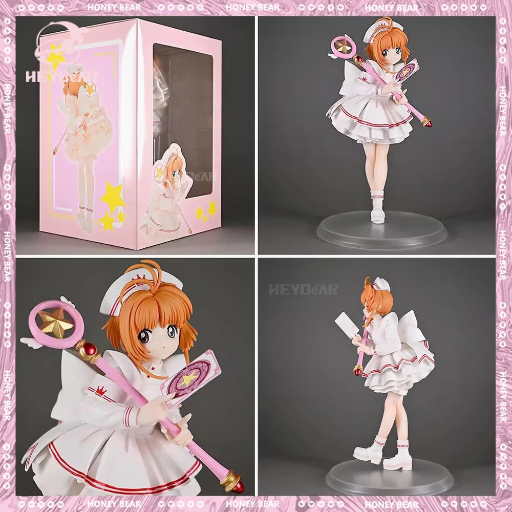 New 22cm Cardcaptor Sakura Figure Kinomoto Sakura Figures Anime Models Statue Collection Toys Desk Decoration Kids Birthday Gift