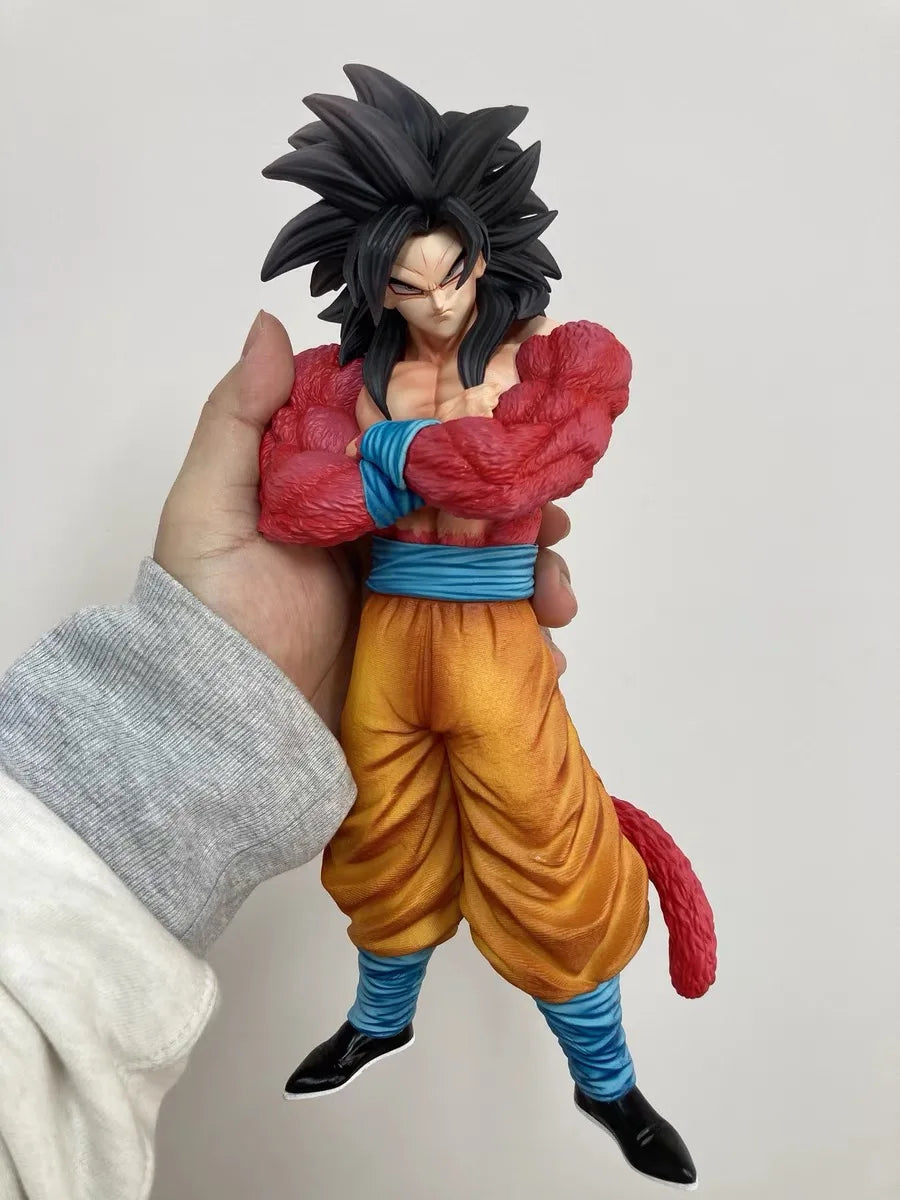 Jt 32cm Dragon Ball Z Double Heads Super Saiyan Son Goku Planb Figure Ssj4 Pvc Model Statue Dolls Collections Decor Toys Gifts