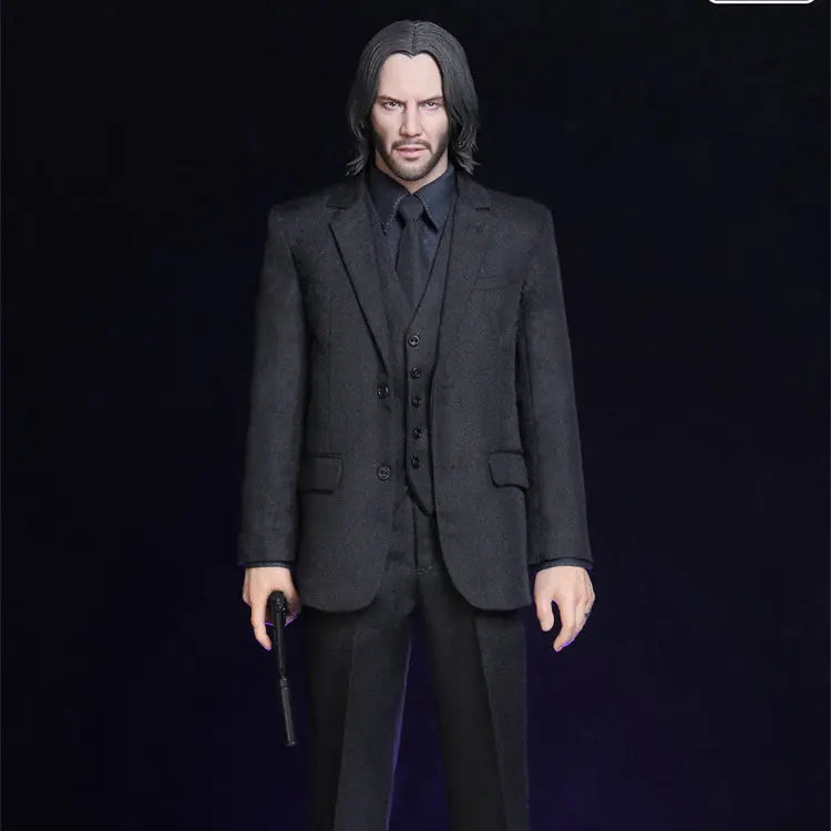 Genuine Topo Studio 1/6 Tp033 John Wick Black Basic Suit Set Action Figure Clothing Accessory For 12 Inch Male Soldier In Stock
