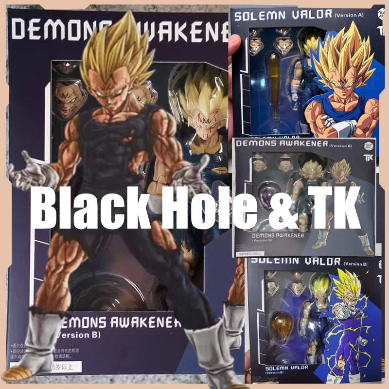 Black Hole Toys & TK Super Saiyan SSJ Majin Vegeta Full Power Action Figures Anime Dragon Ball SHF Majin Vegeta Models Gifts Toy