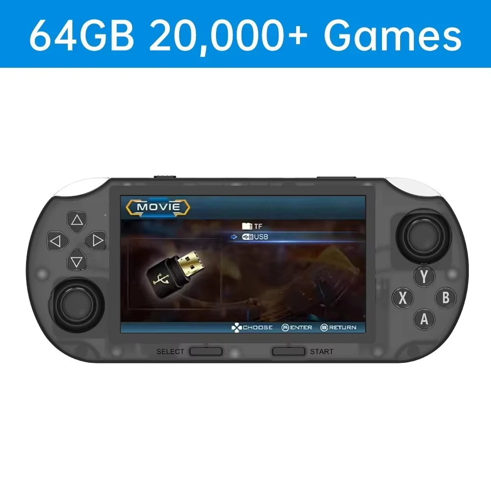 SF3000 Videospielkonsole, tragbarer Handheld-Spiel-Player, Retro, 4,5-Zoll-IPS-Bildschirm, 20.000+ Spiele integriert für PS1/GBA/SFC/MAME