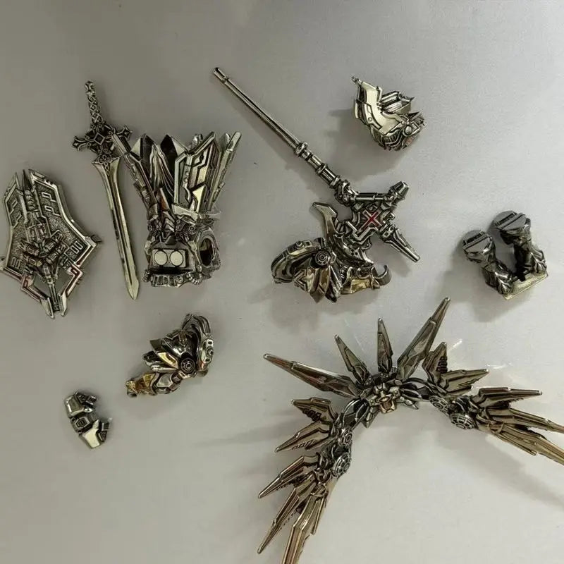 In Stock Mech Judge Pendant Chinese Style Metal Man Handheld Item Workstation Detachable Play Figure Desktop Collection Gift Toy
