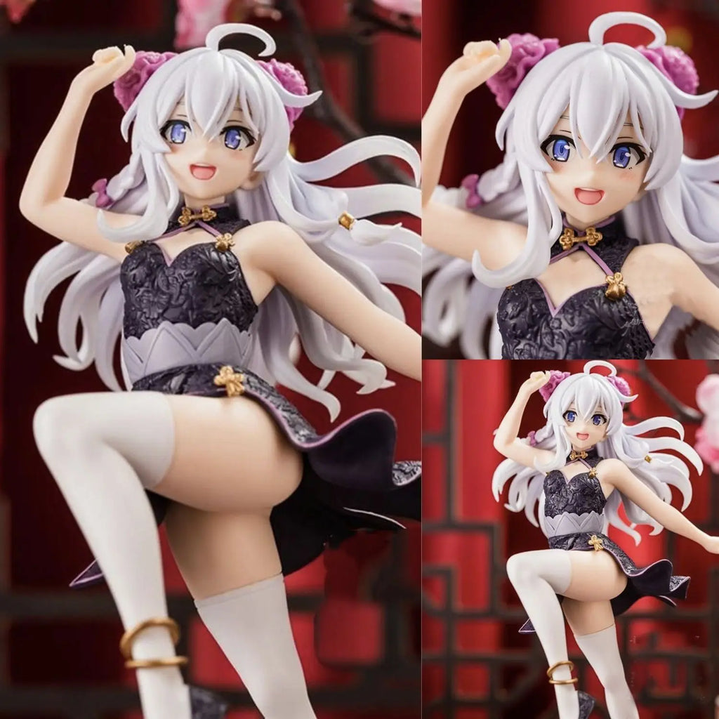 The Journey of Elaina Anime Figures Kimono Cheongsam Elaina Doll Action Figure PVC Model Collect Toys for Children Birthday Gift