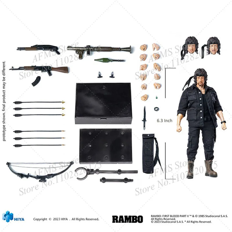 HIYA 1/12 Scale Collectible Figure John J. Rambo First Blood Michael Sylvester Gardenzio Stallone 6" Men Soldier Action Figure