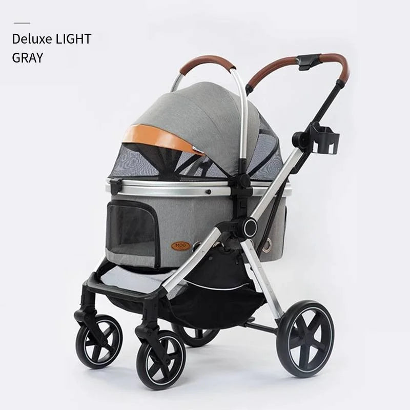 2025 One Click Automatic Collection Pet Cart, Large Space Dog Stroller Outdoor Shopping Mall Pet Cart, Cross-border Pet Supplies