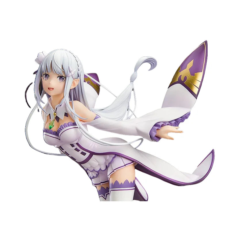Emilia Actionfigur Anime Re: Leben in einer anderen Welt von Zero. Solide Damenfiguren, fliegende Haltung, Sammlung, Ornament, 22 cm