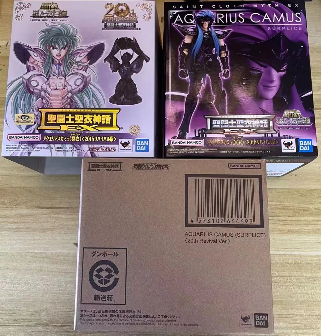 In Stock Original BANDAI Saint Cloth Myth EX Aquarius Camus (Surplice) 20th REVIVAL Anime Action Collection Figures Model Toys
