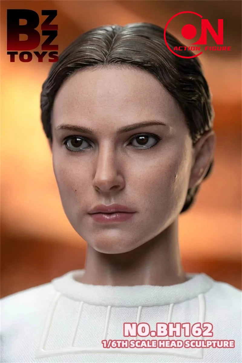 BZZ TOYS BH162 1/6 Natalie Portman Head Sculpt PVC Head Carving Model Fit 12'' Female Soldier Action Figure Body Dolls
