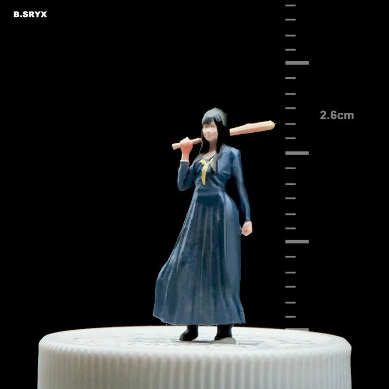 2025 New1/64 Scale Anime Girl Miniature Doll Model DLY Scene Paired With Holiday Gift Model Handmade Painted Figurine Decoration