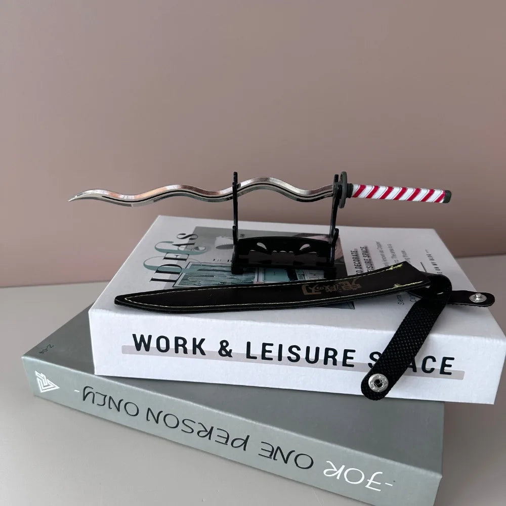 10 Zoll Demon Salyer Iguro Obanai Serpentine Nichirin Klinge Legierungsmodell Japanisches Anime Kimetsu No Yaiba Katana Stahlspielzeug Jungen