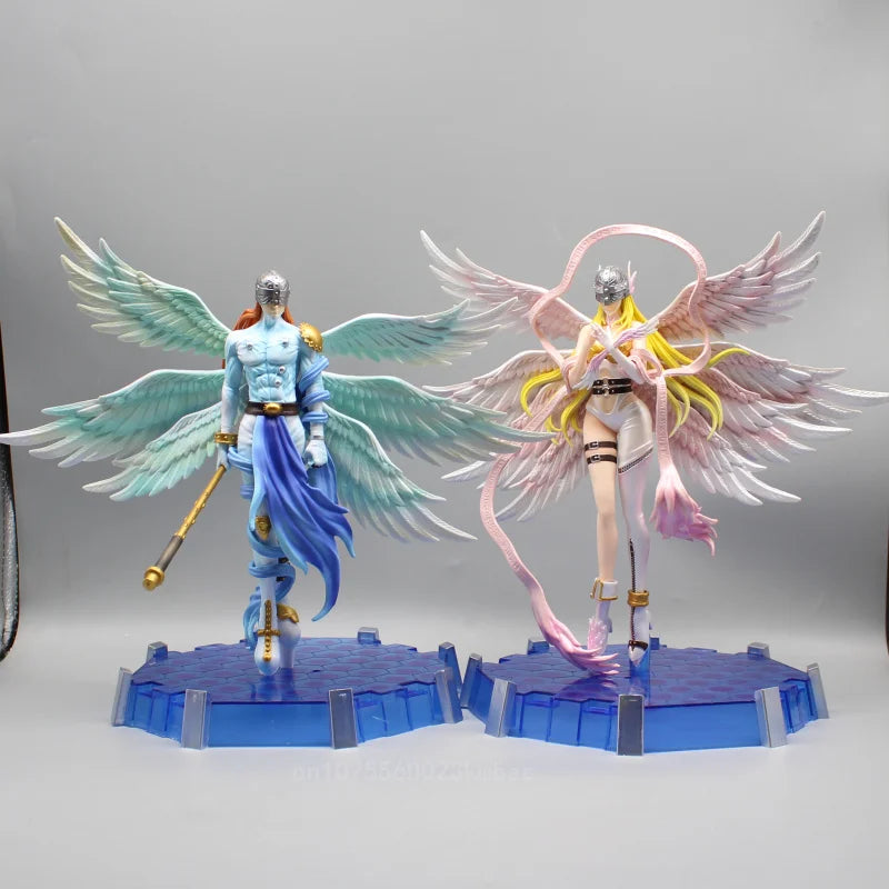 Digimon Anime Figuren Digital Monster Angewomon Figur Angemon Modell 28cm Statue Spielzeug Sammlung Desktop Dekoration Kinder Geschenk
