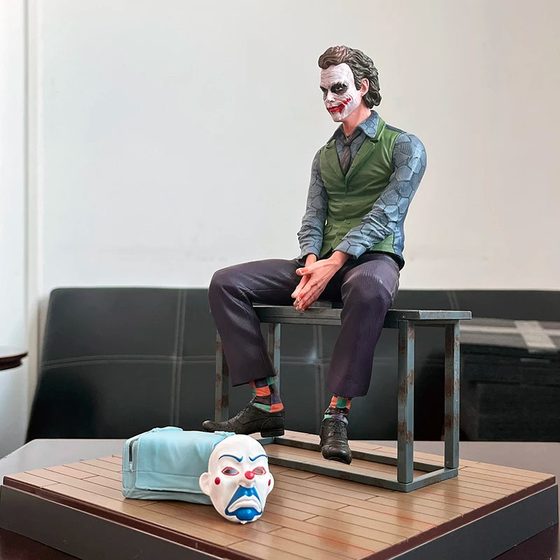 Anime Harley Quinn Joker Heath Ledger Clown Figure Joker Figure Read Book Sitting Posture Action Model Toy Helloween Gifts