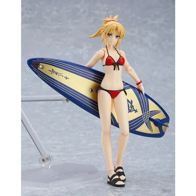 Max Factory Original Figma Fate/Apocrypha Mordred Rider Swimsuit Ver Collectible Anime Action Figure Model Toy Gift for Boys