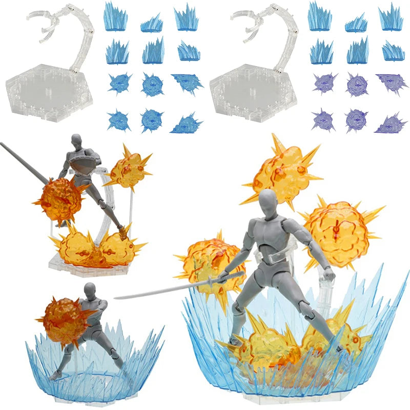 Shenron Action Figure Special Impact Effect Lightning Flame Explosion DIY Assembly Display Bracket Model Decoration Toy Gifts