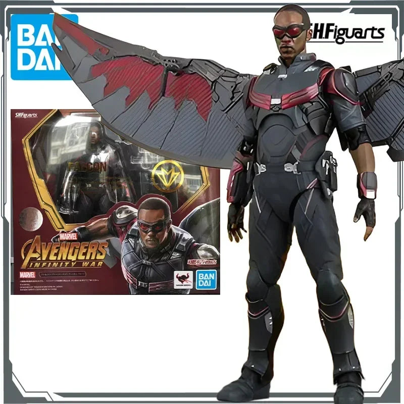 BANDAI Original S.H.Figuarts Avengers:Infinity War Falcon & Winter Soldier America Anime Action Figures Toys for Boys Christmas