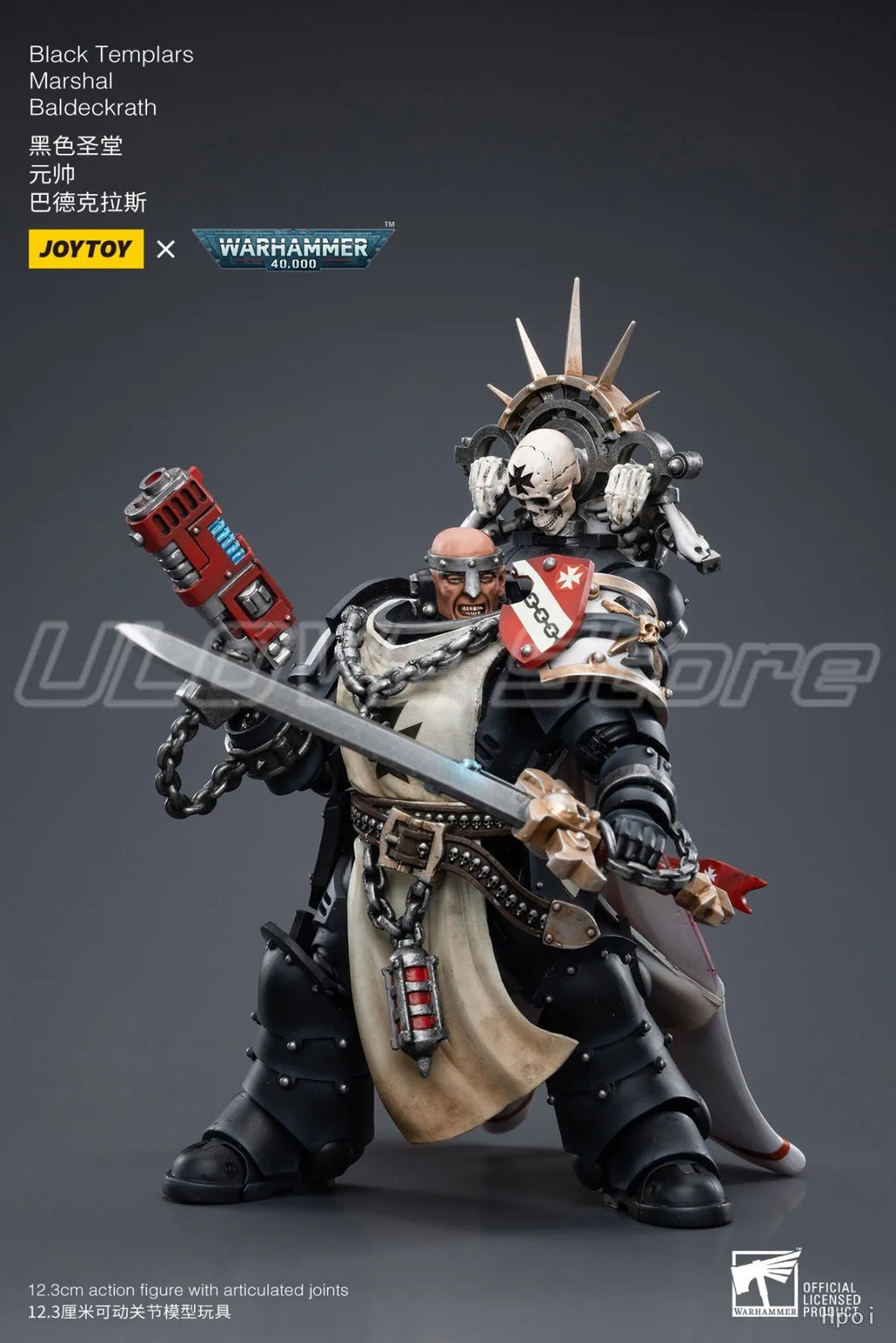 In Stock Original JOYTOY Warhammer 40K BlackTemplarsMarshalBaldeckrath 1/18 Action Figure Model Toys Gift