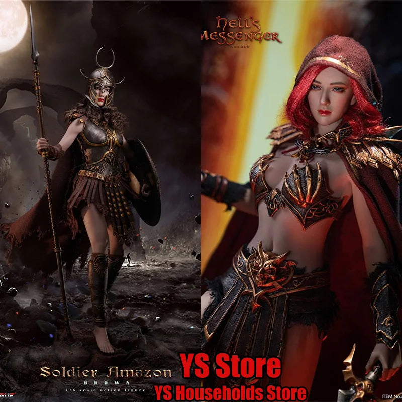 TBLeague PL2022-190B Brown Amazon Female Fighter Soldier PL2022-202A Golden Hell's Messenger Delicate Action Figure 12" Soldier