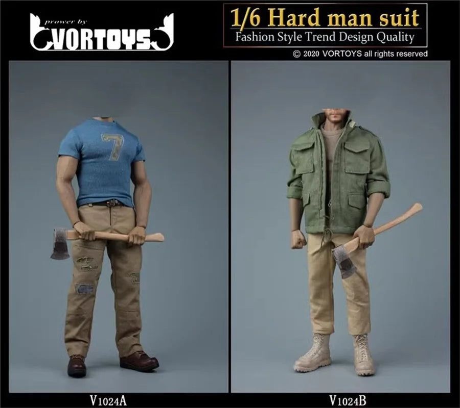 VORTOYS V1024 1/6 Soldier Tough Guy Workwear Set Clothing Model Toy Accessories Fit 12'' Action Figure M34 M33 Body In Stock