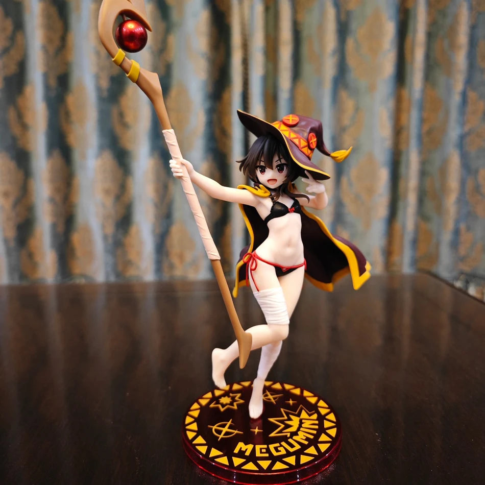 Anime Figure KonoSuba: God's Blessing on This Wonderful World! Megumin the Great Mage Swimsuit Beautiful Girl Figure Model Toys