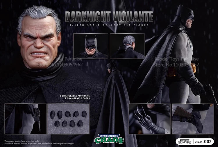CHAOS SCHAOS-002 1/12 Collectible Toys Batman Super Hero Dark Knight Vigilante Lord 6Inch Soldier Anime Action Figure Model Gift